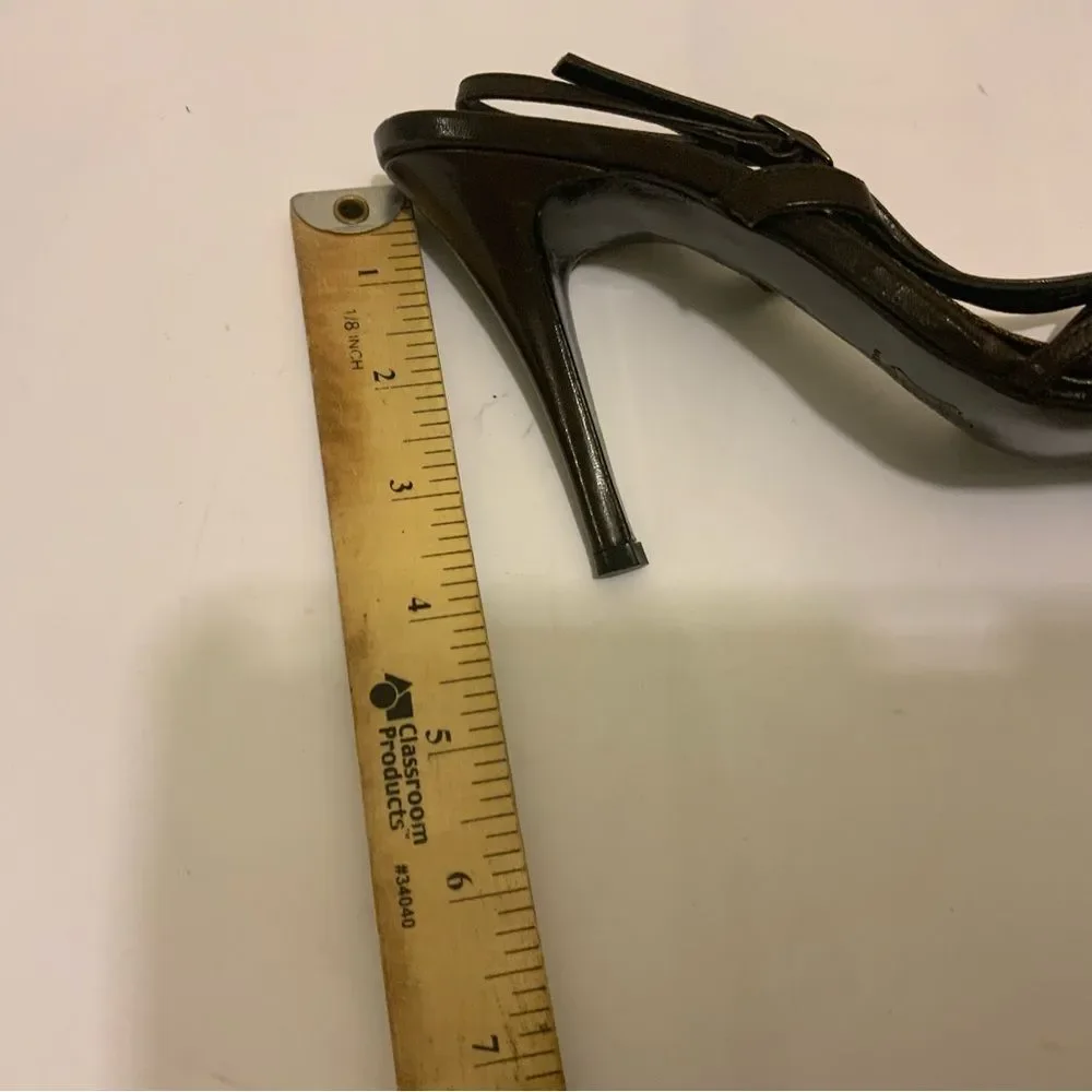 Fendi cage  hair calf Pointed Toe Slingback Pump Kitten Heel Size 6.5